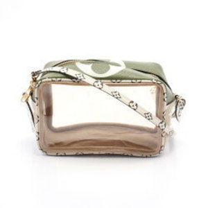 Louis Vuitton Giant Beach Pouch Handbag Canvas White Khaki Green